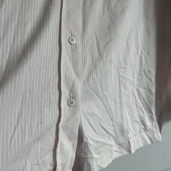 MaxMara Leisure Light Pink Edmea Striped Button Down Blouse Mandarin Collar - Picture 3 of 7